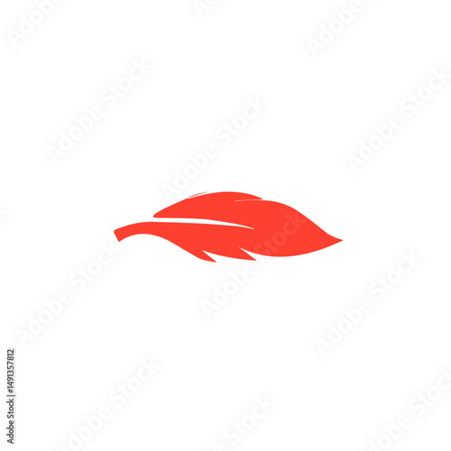 red feather vector icon