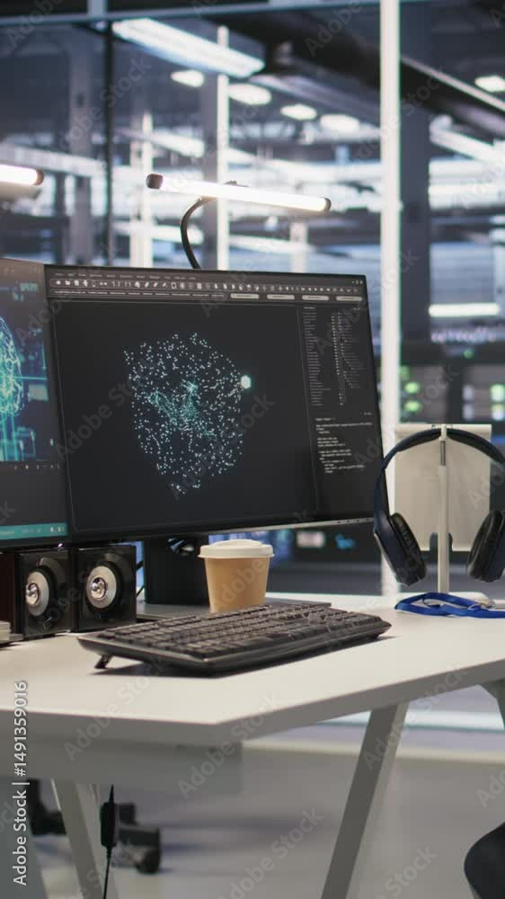 Vertical video Data center workstation equipped with machine learning ...