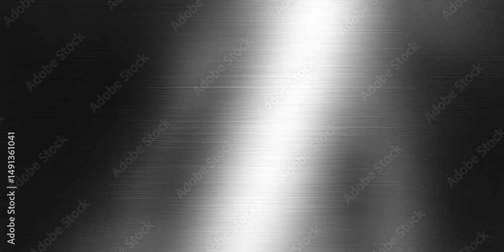 Shiny brushed metal surface with vertical gradient light reflection and textured horizontal lines Shiny brushed metal surface with vertical gradient light reflection and textured horizontal lines