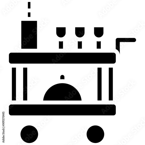 food trolley glyph icon