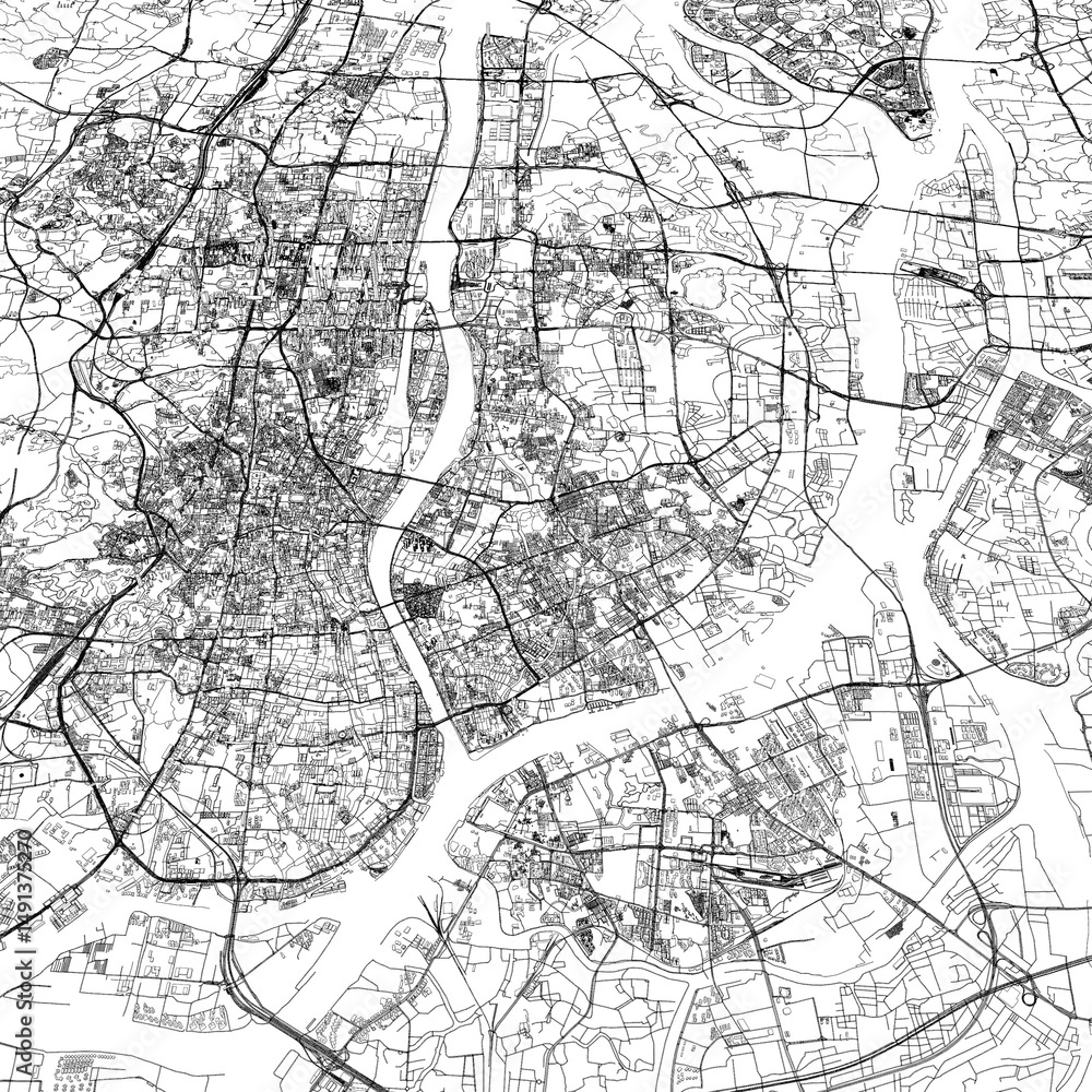 Naklejka premium 3D illustration of city and urban in Guangzhou China