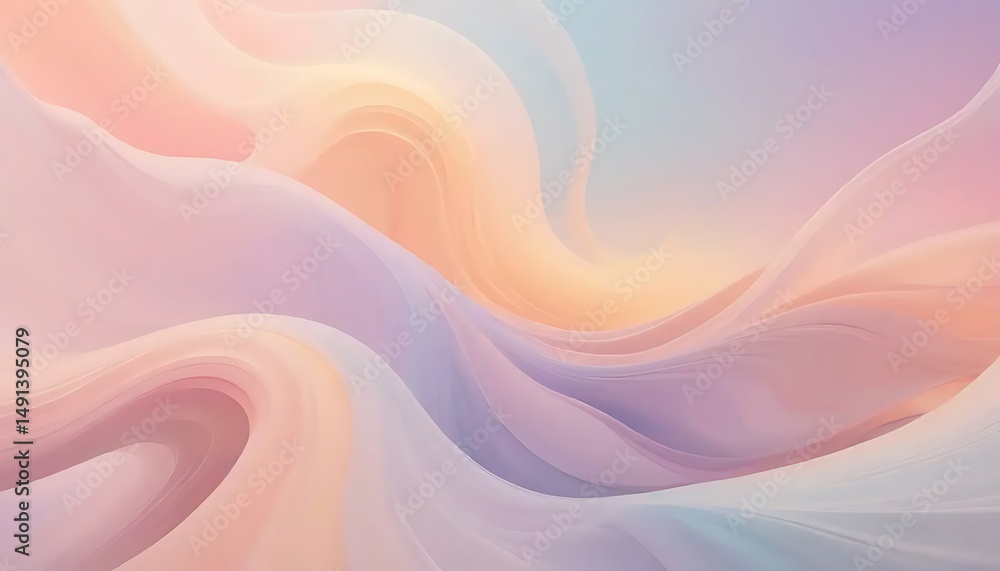 Fototapeta premium Softly textured abstract background with flowing, light pastel shades creating dreamy atmosphere.