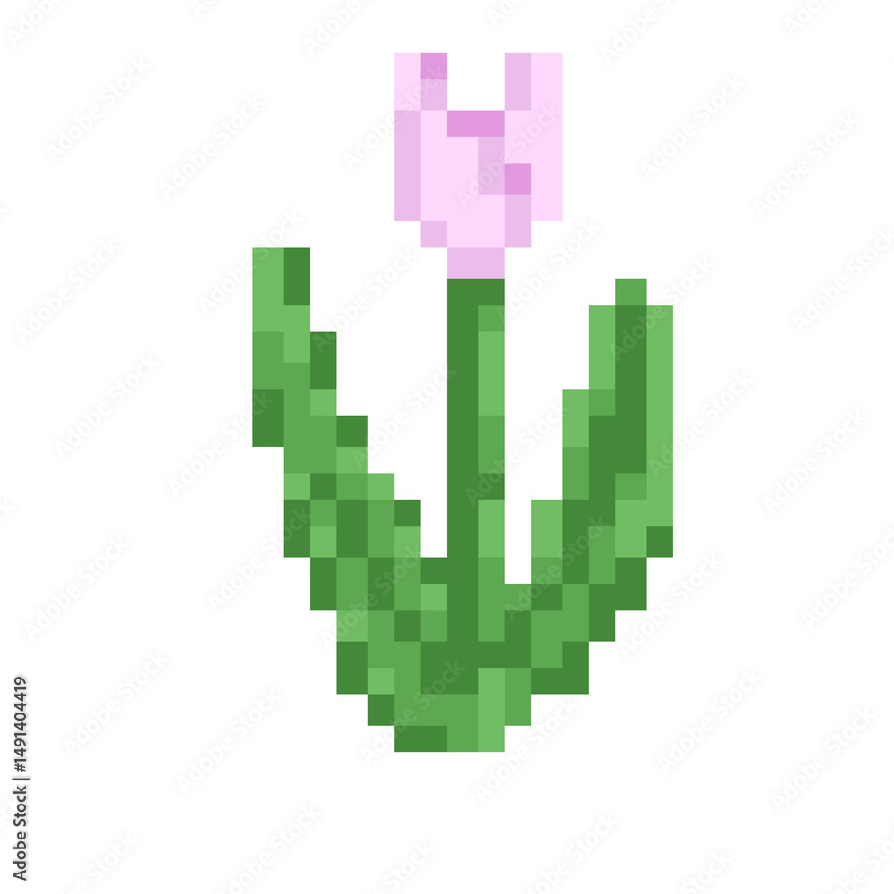Fototapeta premium Simple flower pixel art