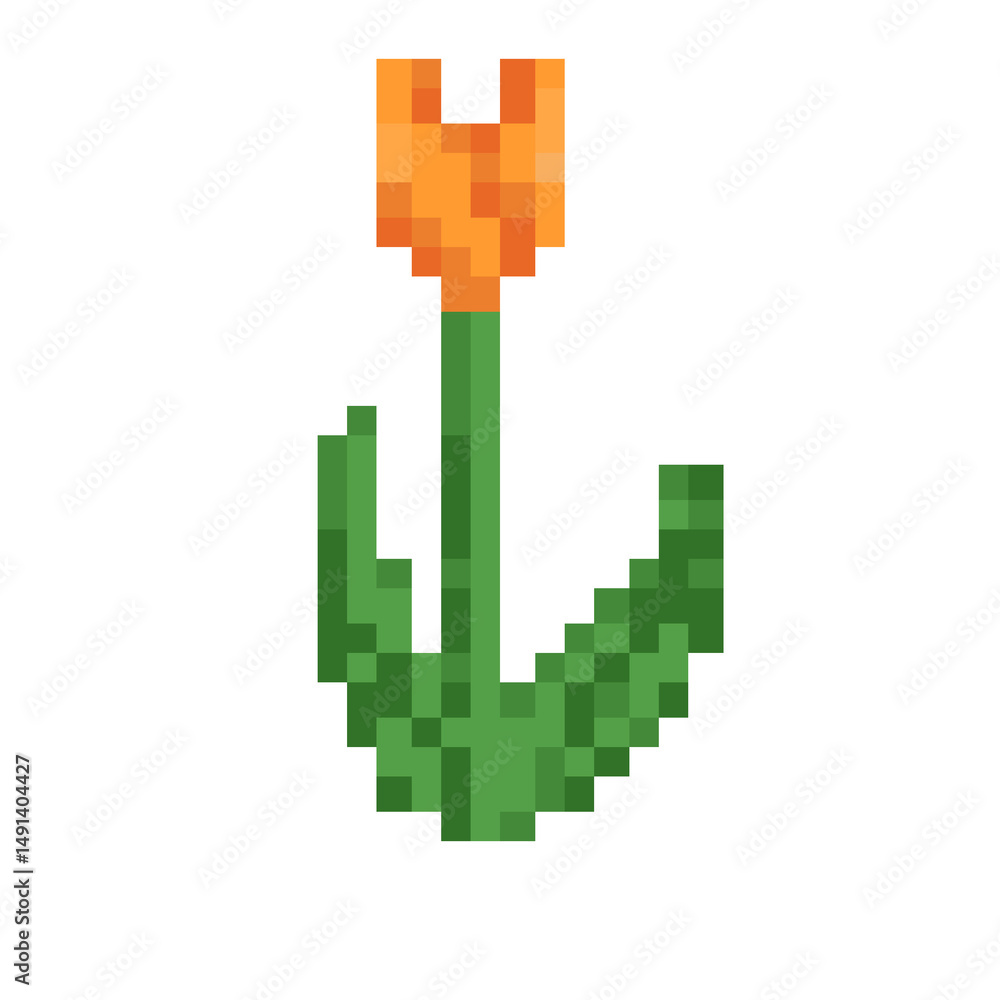 Fototapeta premium Simple flower pixel art