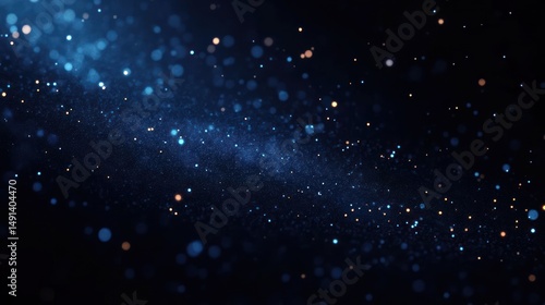 Wallpaper Mural Abstract cosmic scene with glowing blue and orange particles scattered across a dark background resembling a starry galaxy Torontodigital.ca