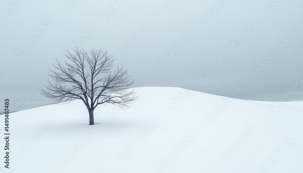 Fototapeta premium Atmospheric Phenomenon Over Snowy Winter Landscape