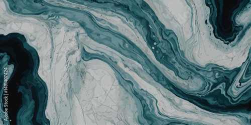 ocean wave swirling abstract design in green and white, resembling marble. the fluid pattern creates a calming and artistic effect,  backgrounds or textures.