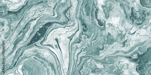 ocean wave swirling abstract design in green and white, resembling marble. the fluid pattern creates a calming and artistic effect,  backgrounds or textures.
