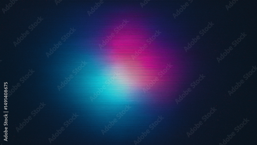 Obraz premium Glitch Bloom Gradient Background with VHS Static and Neon Burst