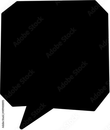 solid black speech bubbles geometric shapes, perfect for comics, messaging, and graphic design.	