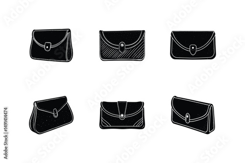 clutch sketch silhouette vector illustration