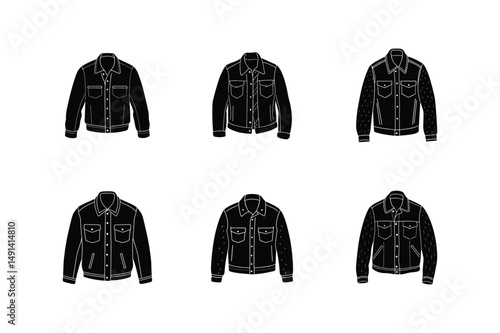 denim jacket sketch silhouette vector illustration