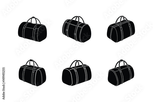 duffle bag sketch silhouette vector illustration
