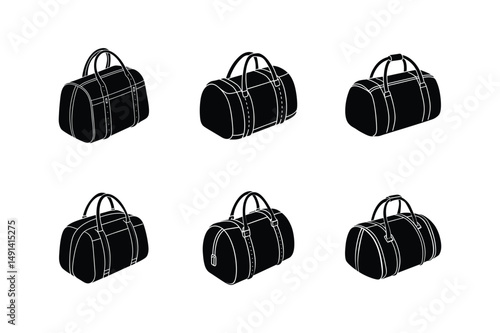 duffle bag sketch icon silhouette vector illustration