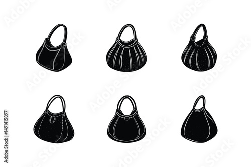 hobo bag sketch silhouette vector illustration