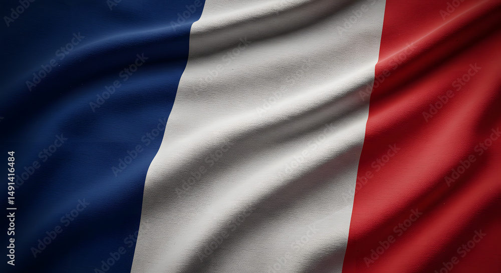 Obraz premium French Flag Waving Close Up