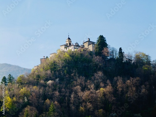 View to the Sacro Monte di Varallo, Vercelli, Central Alps, Italy