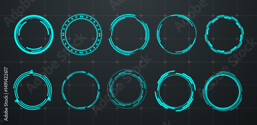 Circle technology sci-fi and round futuristic vector editable