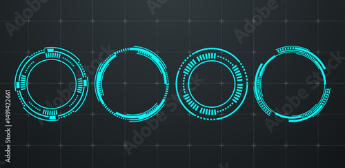 Circle technology sci-fi and round futuristic vector editable