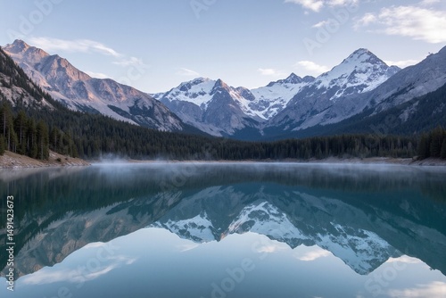 Wallpaper Mural An outdoor view of a lake surrounded by mountains. Torontodigital.ca