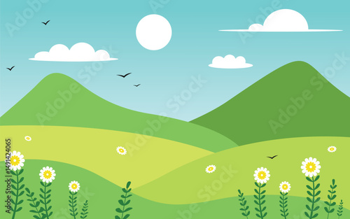 Clearly Day With Mountain For Kids Background