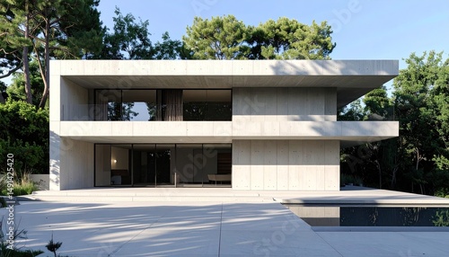Modern Concrete House Design Minimalist Architecture with Pool