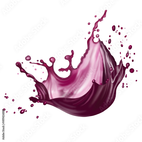 Red wine liquid swirl splash with tiny bubbles creating dynamic wave effect, showcasing beauty of fluid motion and vibrant color, grapes juice wine liquid