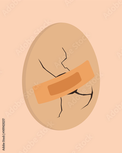 Illustration healing crack egg unique design
