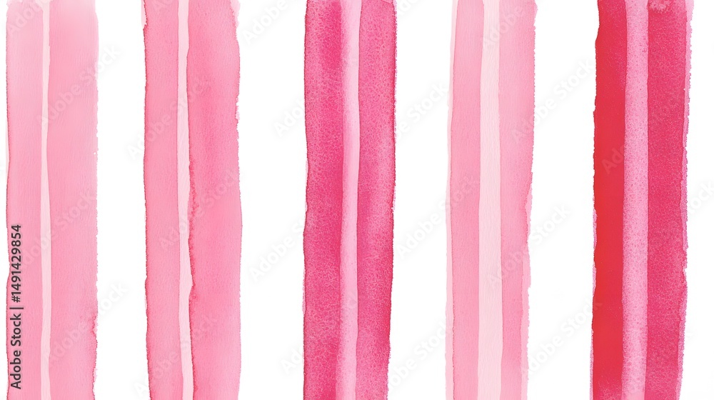 Naklejka premium Abstract Pink Watercolor Stripes Background Texture