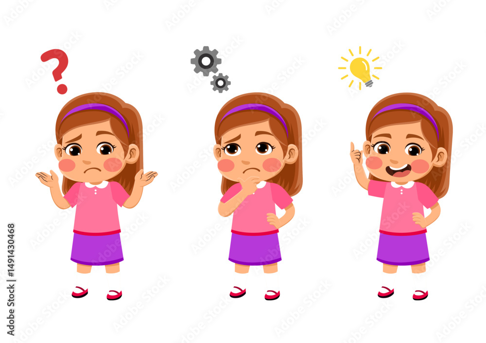 happy funny kids looking for idea process. suitable for use for child theme design elements happy funny kids looking for idea process. suitable for use for child theme design elements