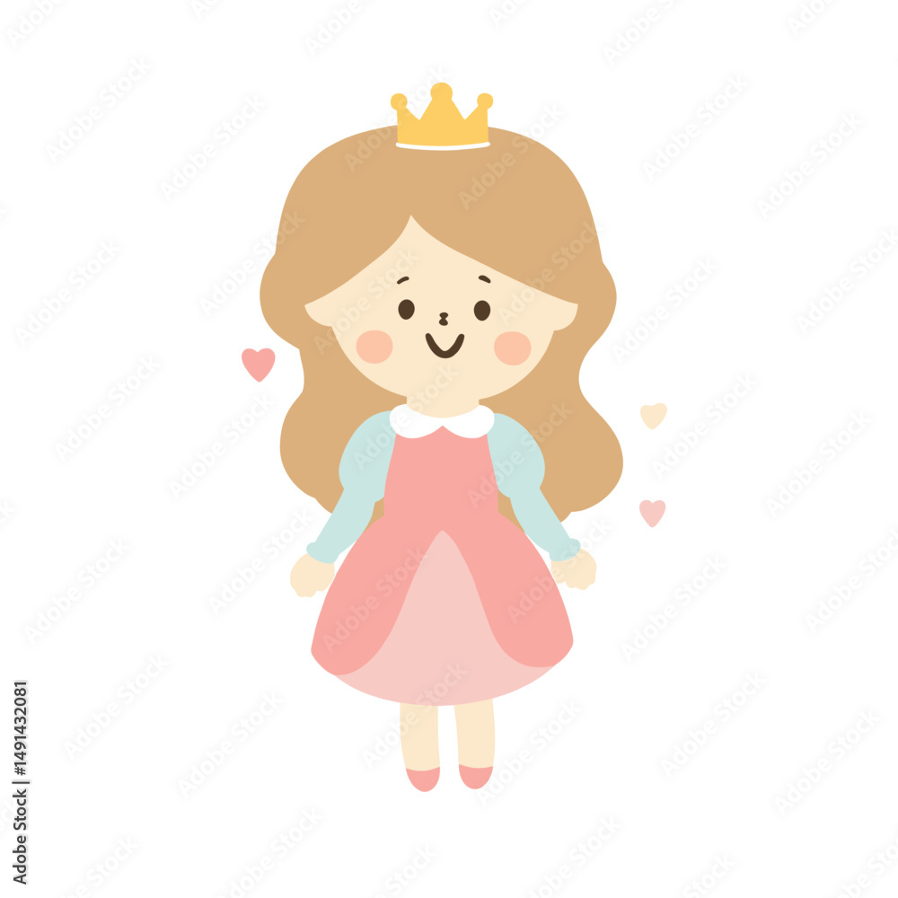 Cute Princess Mascot Cartoon Character Illustration for Kids Cute Princess Mascot Cartoon Character Illustration for Kids