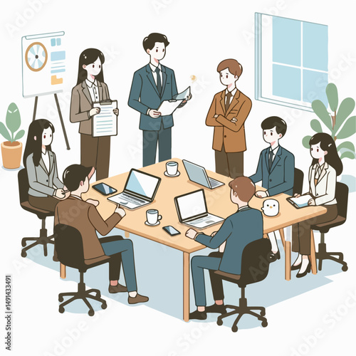 meeting room vector illustration