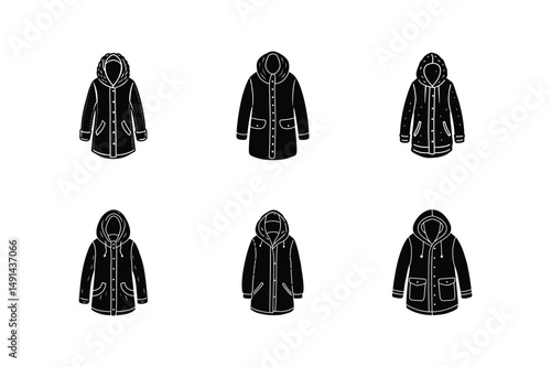 parka sketch icon silhouette vector illustration