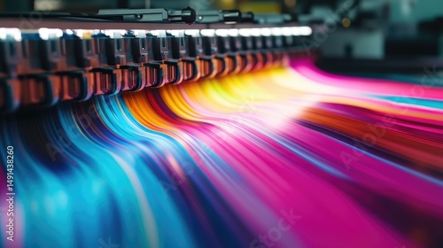 CMYK colors, printer printing house. printer color ink