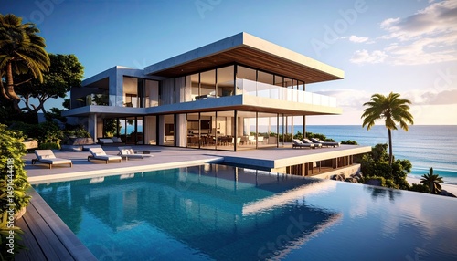 Oceanfront Dream Home Infinity Pool  Modern Architecture.