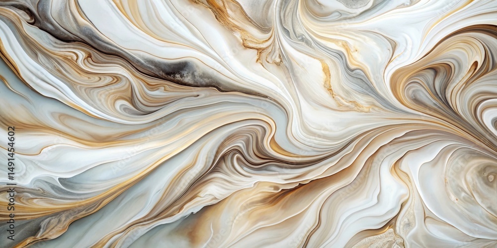Abstract Swirling Hues A Fluid Composition of Elegant Earthy Tones and Creamy White Marble-Like Textures Abstract Swirling Hues A Fluid Composition of Elegant Earthy Tones and Creamy White Marble-Like Textures