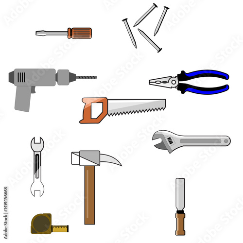 illustration of a collection of tools