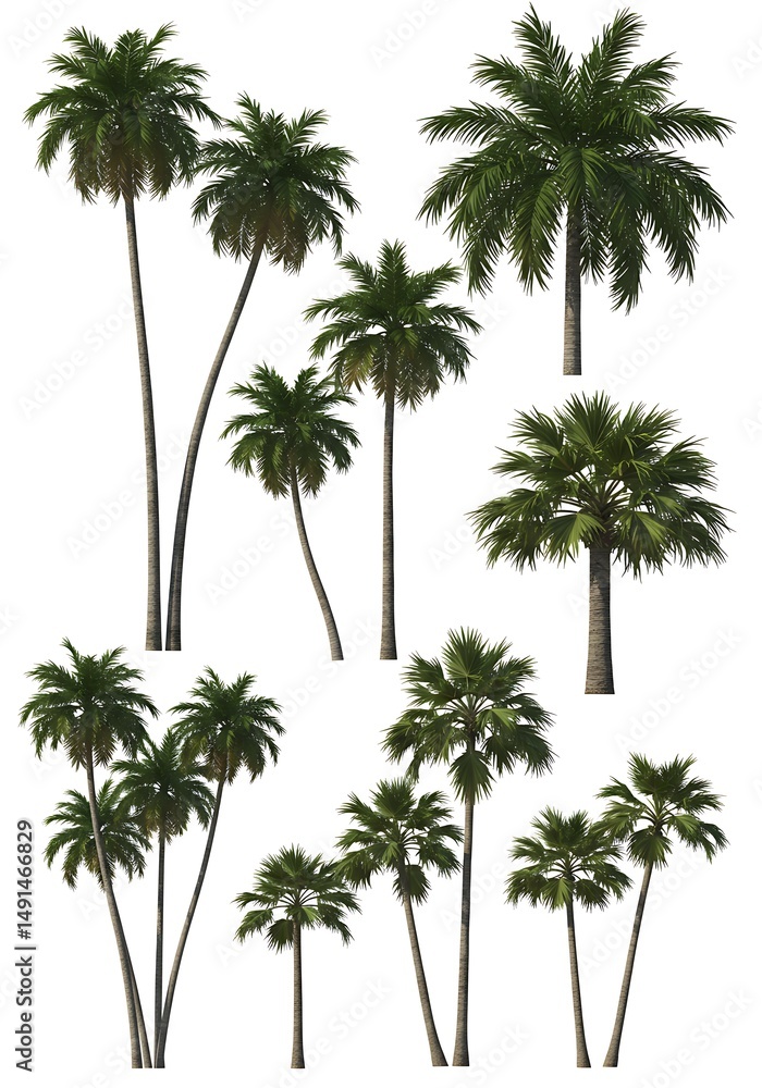 Fototapeta premium Palm Paradise: Digital Oasis AI Generated
