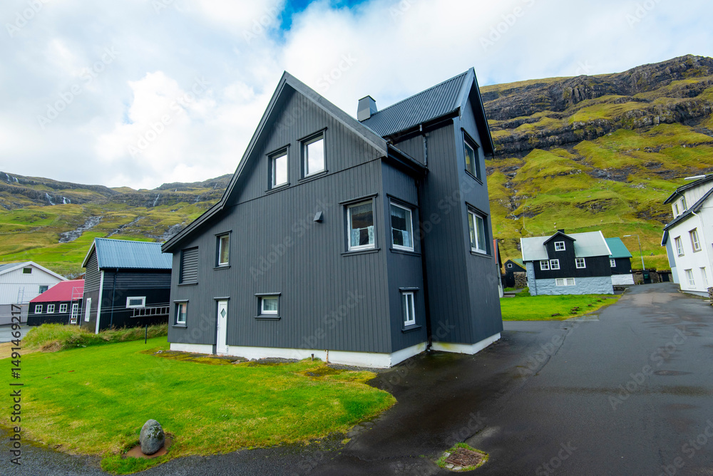 Fototapeta premium Town of Tjornuvik - Faroe Islands