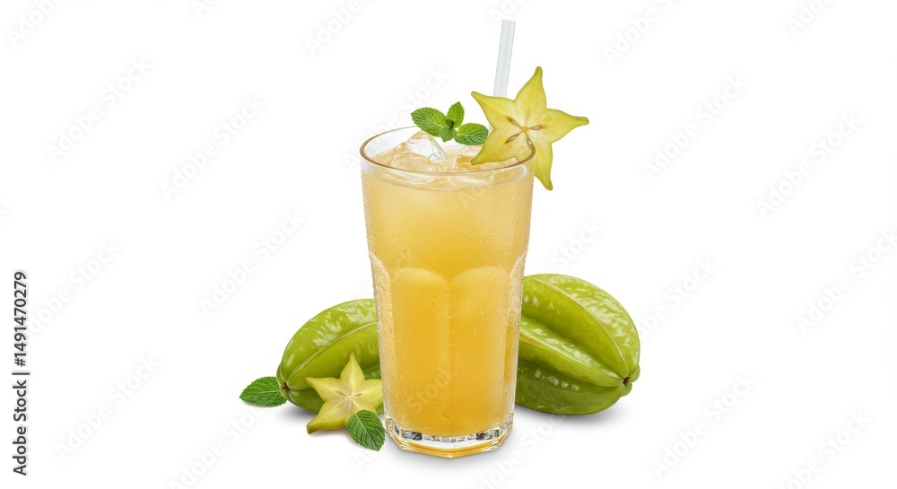 Fototapeta premium Refreshing Carambola Juice, Perfect Drink for Summer Days and Healthy Lifestyle