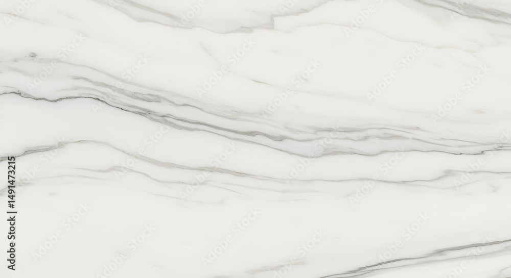 Obraz premium White Marble Seamless Texture with Flowing Grey Veins for Interior Design and Backgrounds