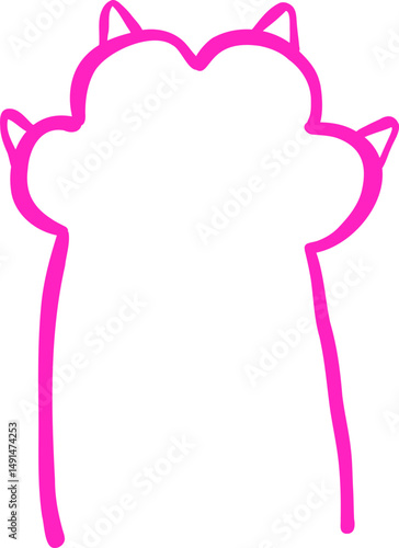 Cute Cat Paw with nails Outine Doodle