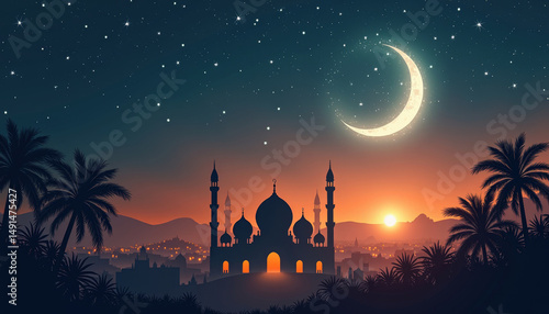 mosque in the night