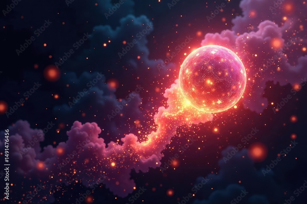 Obraz premium Intricate glowing magical symbols float amidst swirling stardust , dreamlike, illustration