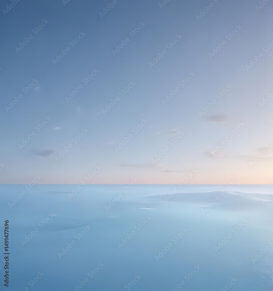 Obraz premium Serene light blue pastel sky gradient, smooth texture, tranquil atmosphere , background, dreamy, fade