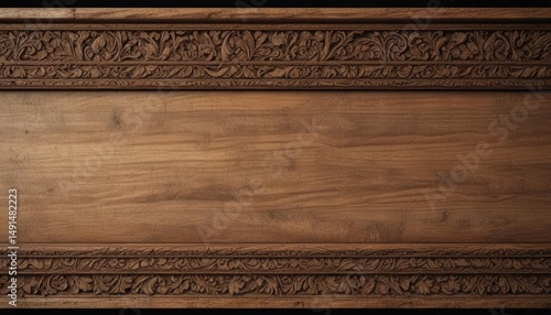 Worn wooden border, intricate detailing, natural grain,  carving,  decoration