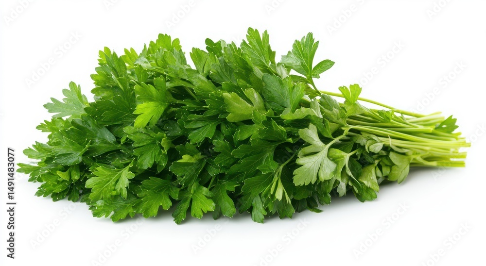 Fresh bunch of vibrant green parsley, ready to use. Fresh bunch of vibrant green parsley, ready to use.
