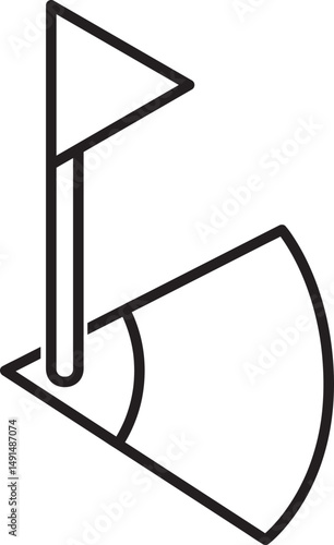 outline corner kick icon