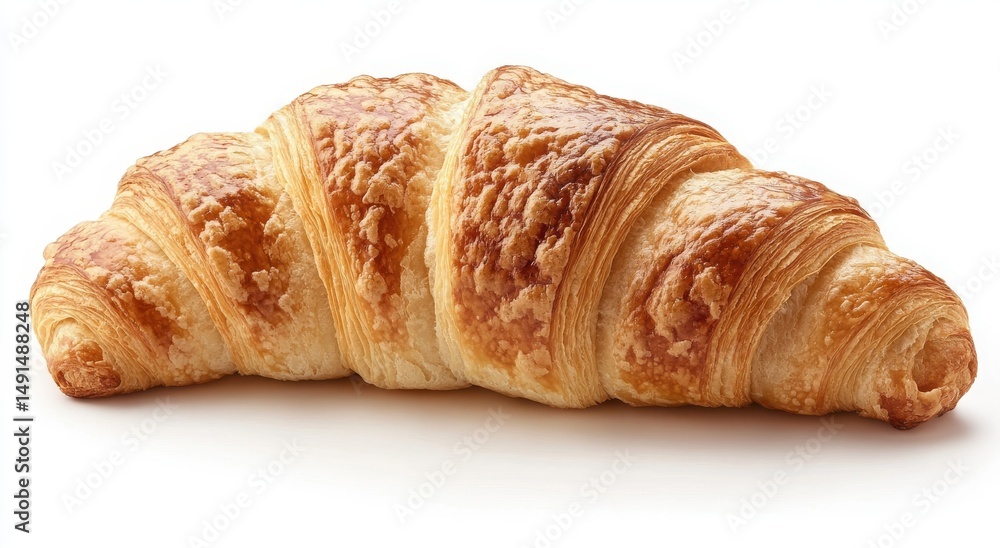 Golden-brown croissant, flaky layers, delicious pastry. Golden-brown croissant, flaky layers, delicious pastry.