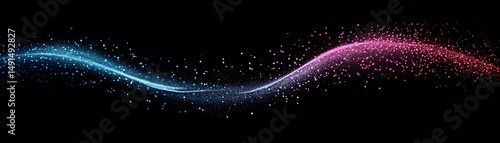 Abstract design with dual color particle streams